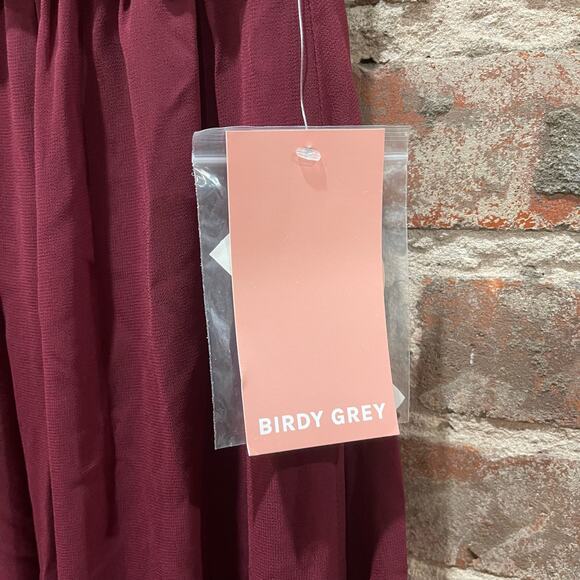 NEW Birdy Grey Laurie Empire Waist Dress in Cabernet Chiffon Size Small - Picture 5 of 9